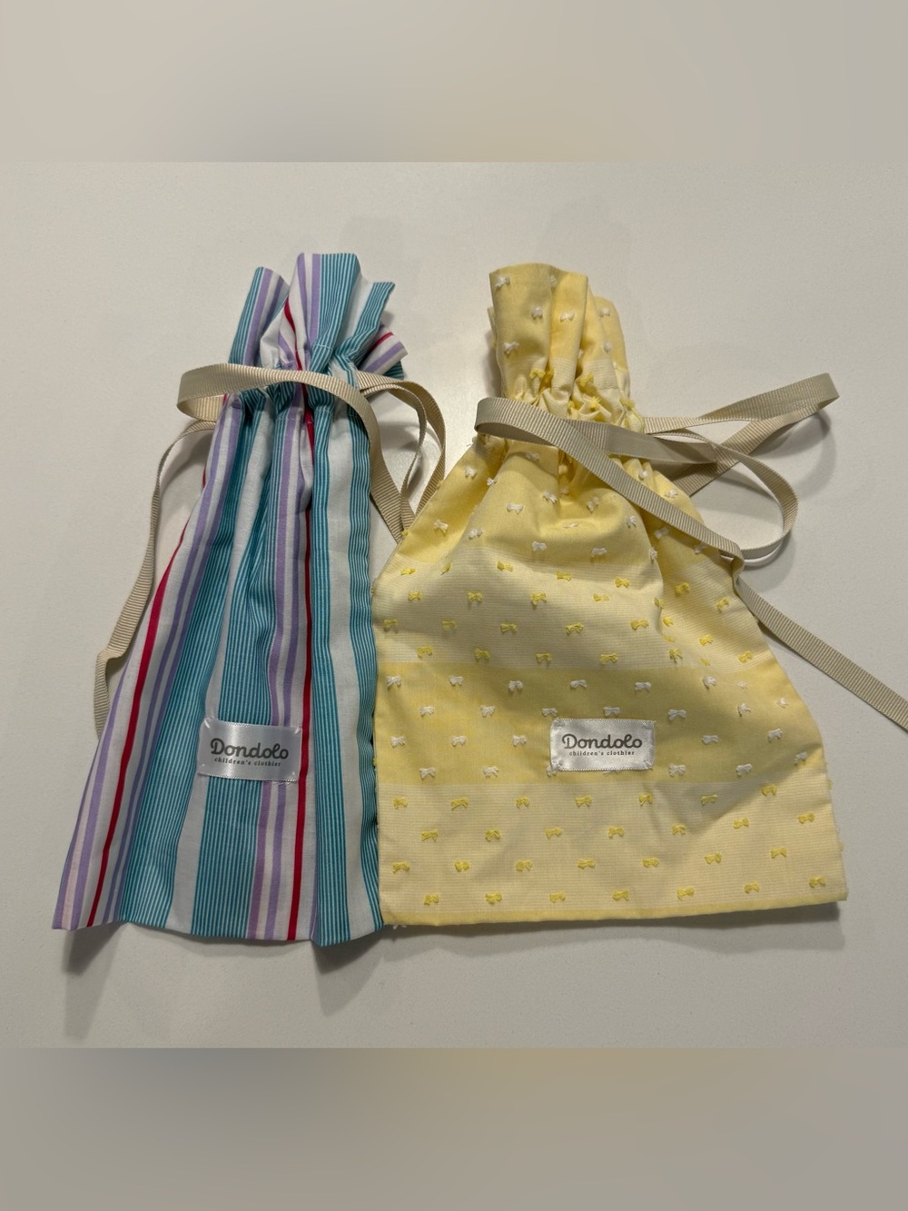 Dondolo Cotton Drawstring Gift Bags Set of 2‎